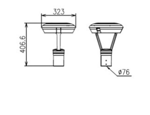 50W LED Post Top Lamp voor Europa Type Villa Tuin met 3/5 en 4000K Kleurtemperatuur