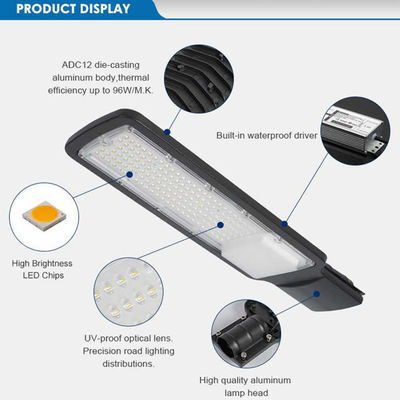 Buitengelijk LED-straatlicht van gegoten aluminium met IP65 waterdichtheid en 80 CRI