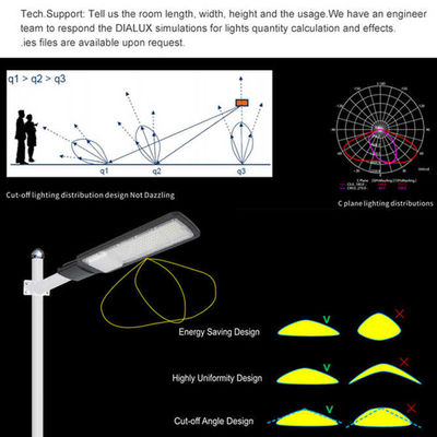 Buitengelijk LED-straatlicht van gegoten aluminium met IP65 waterdichtheid en 80 CRI