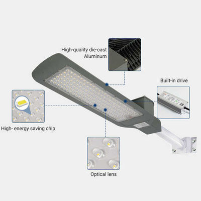 Hoge lichtdoeltreffendheid IP66 All In One LED straatlicht voor buiten 30W 50W 100W 150W
